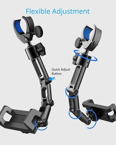 Upgrade Rear View Mirror Phone Holder Mount for Car, Aluminum Multi-Directional metal arms and 360-degree Rotatable Retractable, Auto Essentials Accessories Compatible with iphone android phones in Saudi Arabia