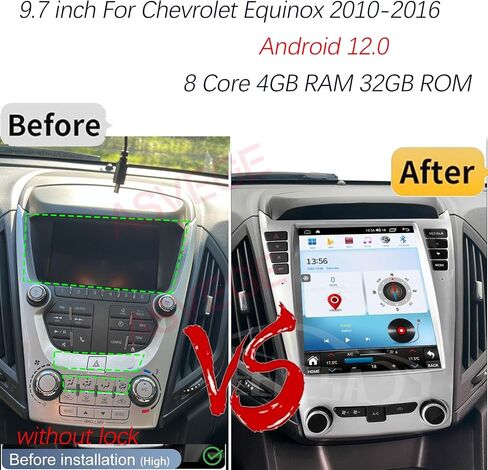 Car Radio for Chevrolet Equinox Explorer 2010-2017 Carplay Auto Android 12.0 Car Stereo GPS Navigation Tesla Style with DSP in Dash Headunit Multimedia Player Audio (High Version-with Lock) in Saudi Arabia