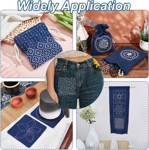 FreeBloss 4pcs قالب Sashiko Acrylic Sashiko stencil Sashiko Stencil Stency مجموعة أزهار الكرز الأداة التطريز Acrylic Sashiko قالب ليلحف اليدين والتطريز 4.7 * 4.7 بوصة in Saudi Arabia