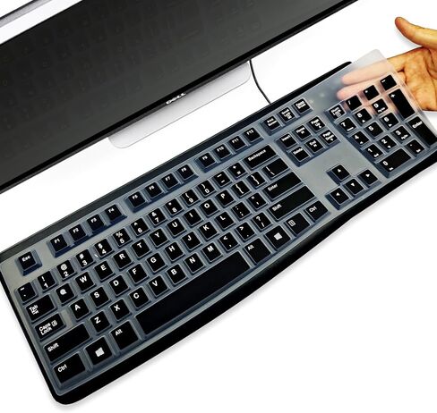 Keyboard Cover Skin Protector for Logitech MK120 K120, Ergonomic Wireless Keyboard, USLayout, Water and Dust Resistant Keyboard Skin, Easy to Clean (Mint Green) in Saudi Arabia