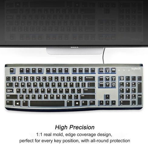Keyboard Cover Skin Protector for Logitech MK120 K120, Ergonomic Wireless Keyboard, USLayout, Water and Dust Resistant Keyboard Skin, Easy to Clean (Mint Green) in Saudi Arabia