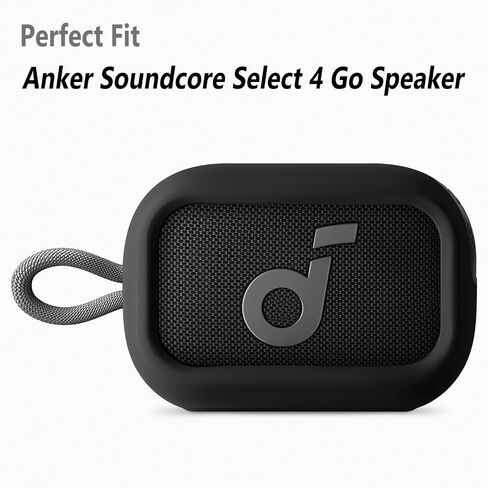 Geiomoo Soft Silicone Case for Anker Soundcore Select 4 Go Speaker, Protective Portable Scratch Shock Resistant Cover (Black) in Kuwait