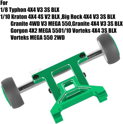 RC Wheelie Bar Upgrades Part for 1/8 Typhon 3S BLX,1/10 Kraton Granite Gorgon Vorteks 3S BLX Mega 550, Aluminium Stand Up Hops Up,Green in Saudi Arabia