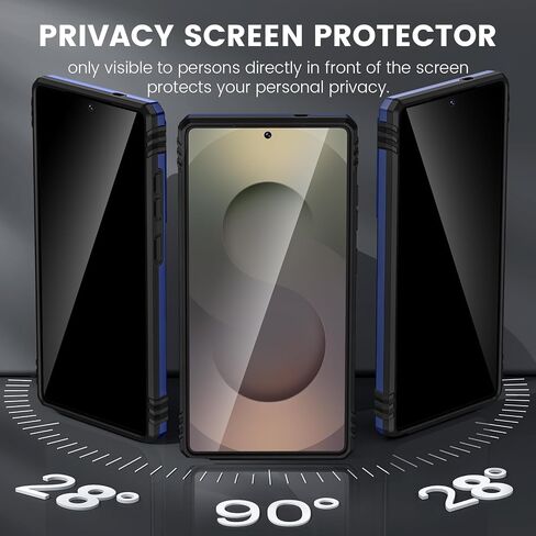 Maxdara for Galaxy S25 Ultra Case, with Slide Camera Cover & Built-in Rotating Kickstand Ring & 1 Pack Privacy Screen Protector Stand Phone Case for Samsung Galaxy S25 Ultra 6.9 Inch, Black in Saudi Arabia