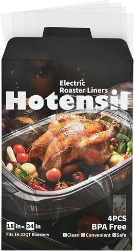 Electric Roaster Liners & Slow Cooker Liners, 4 Count 34 x 18 Inch Universal Fit for 16-22 Quart Roasters, Mess-Free Cooking, Disposable Oven Liners for Easy Cleanup, Cooking Bag in Saudi Arabia