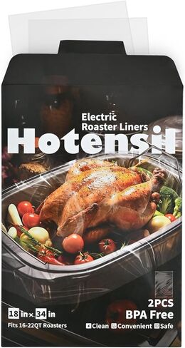 Electric Roaster Liners & Slow Cooker Liners, 4 Count 34 x 18 Inch Universal Fit for 16-22 Quart Roasters, Mess-Free Cooking, Disposable Oven Liners for Easy Cleanup, Cooking Bag in Saudi Arabia