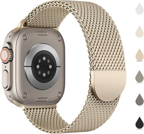 Sunnywoo Milanese metal band Compatible with Apple Watch Bands 42mm 44mm 45mm 46mm 49mm 38mm 40mm 41mm for Men Women, Stainless Steel Mesh strap for iWatch Ultra 2 Series 10 9 8 7 6 SE 5 4 3 2 1 Black in Saudi Arabia