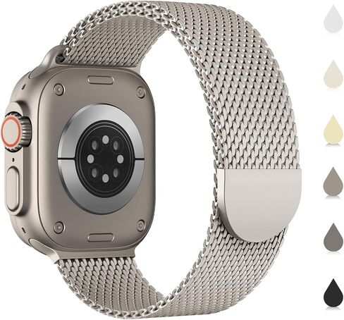 Sunnywoo Milanese metal band Compatible with Apple Watch Bands 42mm 44mm 45mm 46mm 49mm 38mm 40mm 41mm for Men Women, Stainless Steel Mesh strap for iWatch Ultra 2 Series 10 9 8 7 6 SE 5 4 3 2 1 Black in Saudi Arabia