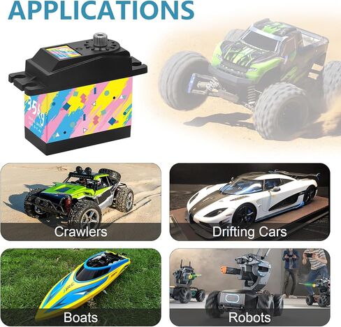 RC Digital Servo ، 35 كجم معدات الصلب سيرفو عزم الدوران مع 25T Servo Horn لـ 1/12 1/10 RC Car RC Crawler Robot Boat ، نمط هندسي 1 PCS in Kuwait
