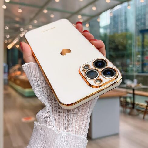 TeaGeo متوافق مع iPhone 12 Pro Case for Girl Women Cute Love-Heart Plating Luxury Back Cover Artained Camera Protection Pumper Silicone Phone for iPhone 12 Pro ، Lavender in Kuwait