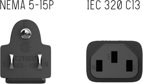 Cableleader 10ft 16 AWG Universal Power Cord IEC320 C13 إلى NEMA 5-15p ، سلك الطاقة التمديد ، متوافق مع أجهزة الكمبيوتر ، الشاشات ، الطابعات وأجهزة التلفزيون ، حزمة 1 in Kuwait