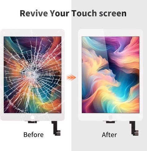 for iPad Air 2 Screen Repair Kit for iPad Air 2 Digitizer Replacement A1566 for iPad Air 2 Touch Screen Replacement A1567 Without Home Button Black (Without LCD) in Kuwait