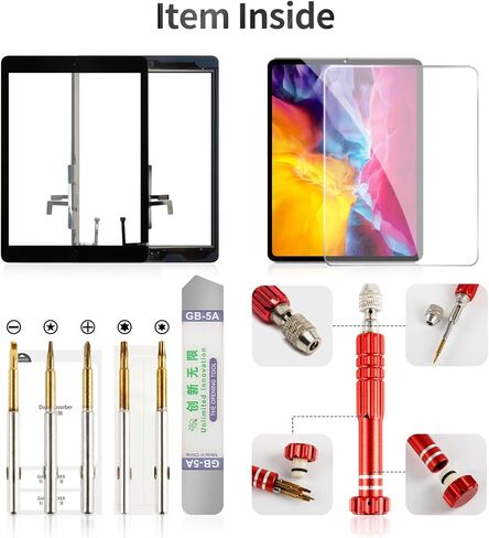for iPad Air 2 Screen Repair Kit for iPad Air 2 Digitizer Replacement A1566 for iPad Air 2 Touch Screen Replacement A1567 Without Home Button Black (Without LCD) in Kuwait