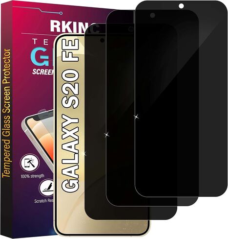 RKINC Screen Protector [2 + 2 Pack] for Samsung Galaxy S20 FE 5G, Tempered Glass Film Screen Protector & 2 Camera lens Protector [LifetimeWarranty][Anti-Scratch][Anti-Shatter] in Saudi Arabia