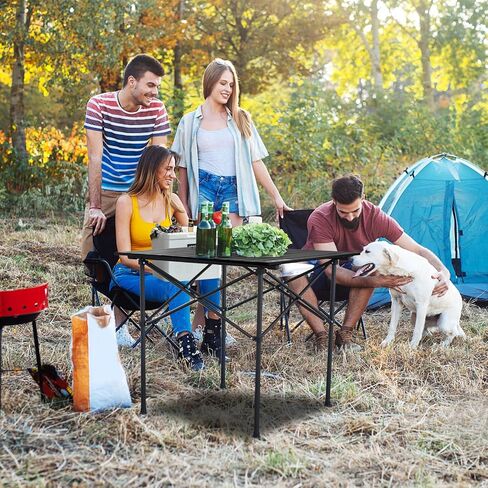 WILDROOTS Folding Camping Wood Grain Brown Table with Carry Bag, Lightweight Aluminum Table for Outdoor, Camping, Picnic, Cooking, Backyards, BBQ (XL) in Saudi Arabia