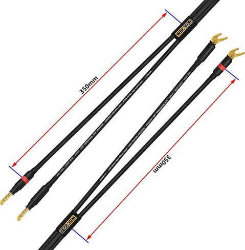 WORLDS BEST CABLES 6 Foot WBC-GOLD-LOCAP-SPKR-12 AWG - Low-Capacitance - Low-Inductance - High Purity OFC - Audiophile HiFi Speaker Cable Pair with Eminence Gold Banana Plugs in Kuwait