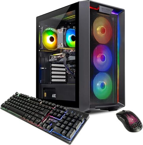 Skytech Shadow Gaming PC Desktop, Ryzen 7 7700 3.8 GHz (5.3GHz Turbo Boost), NVIDIA RTX 4060 8GB GDDR6, 1TB SSD, 16GB DDR5 RAM 5200, 650W Gold PSU, Wi-Fi, Win 11 Home in Saudi Arabia