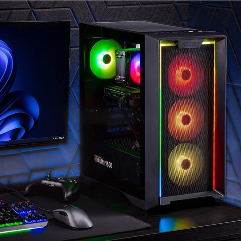 Skytech Shadow Gaming PC Desktop, Ryzen 7 7700 3.8 GHz (5.3GHz Turbo Boost), NVIDIA RTX 4060 8GB GDDR6, 1TB SSD, 16GB DDR5 RAM 5200, 650W Gold PSU, Wi-Fi, Win 11 Home in Saudi Arabia