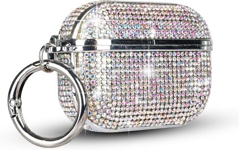 LUVI for AirPods 4 Diamond Case Rhinestone Bling Glitter Crystal Shiny Sparkle Cute for AirPods 4 Cover for Girls Women Wireless Charging Luxury Skin for Apple AirPods 4 Silver in Saudi Arabia