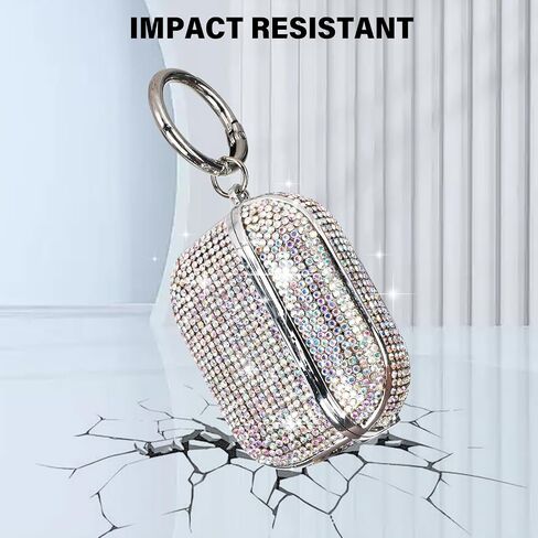 LUVI for AirPods 4 Diamond Case Rhinestone Bling Glitter Crystal Shiny Sparkle Cute for AirPods 4 Cover for Girls Women Wireless Charging Luxury Skin for Apple AirPods 4 Silver in Saudi Arabia