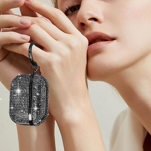 LUVI for AirPods 4 Diamond Case Rhinestone Bling Glitter Crystal Shiny Sparkle Cute for AirPods 4 Cover for Girls Women Wireless Charging Luxury Skin for Apple AirPods 4 Silver in Saudi Arabia