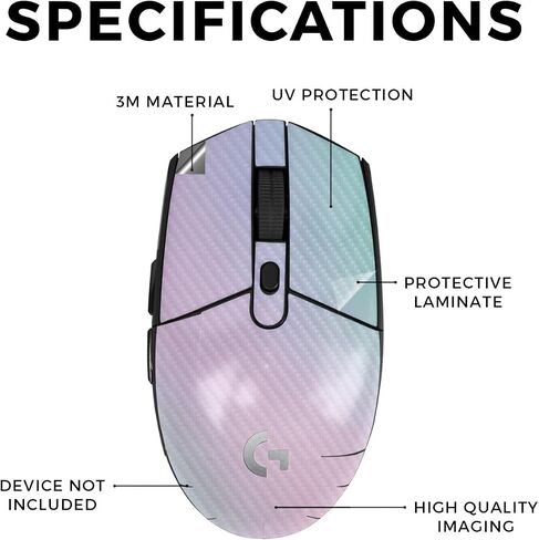 Glossy Glitter Mouse Skin Compatible with Logitech G305 Lightspeed - Cotton Candy - Premium 3M Vinyl Protective Wrap Decal Cover - Easy to Apply | Crafted in The USA by MightySkins in Saudi Arabia