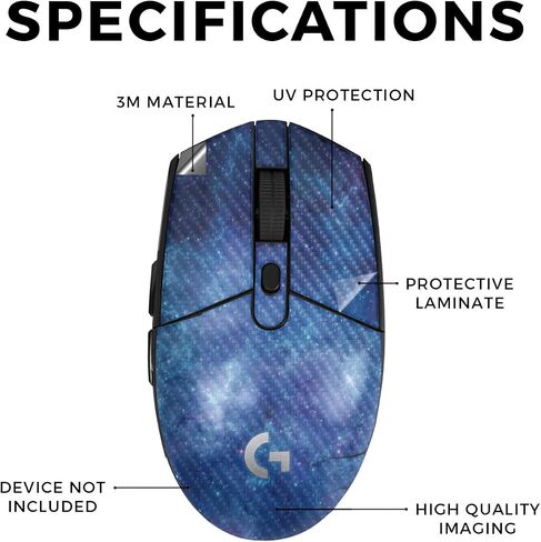 Glossy Glitter Mouse Skin Compatible with Logitech G305 Lightspeed - Cotton Candy - Premium 3M Vinyl Protective Wrap Decal Cover - Easy to Apply | Crafted in The USA by MightySkins in Saudi Arabia