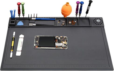 Silicone Soldering Mat Heat Resistant 932°F, Expanding the Repair Area Electronic Repair Work Mat, Insulation Silicone Repair Mat with Magnetic Area, Cell Phone Laptop Repair, SI-02 in Kuwait