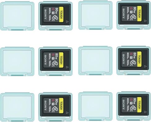 KIWIFOTOS 12 Pack CFexpress Type-A Memory Card Case Transparent with Labels Stickers CF Card Anti-Shock Storage Card Holder in Kuwait