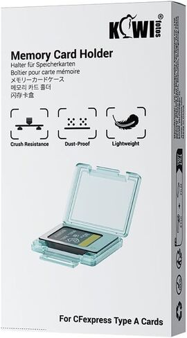 KIWIFOTOS 12 Pack CFexpress Type-A Memory Card Case Transparent with Labels Stickers CF Card Anti-Shock Storage Card Holder in Kuwait