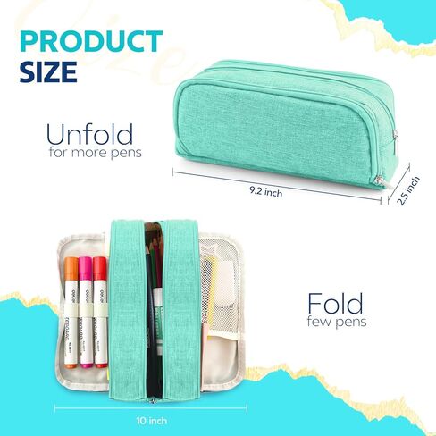 Mesh Pencil Case 3 Pack Clear Pency Pouch ، حقيبة قلم رصاص ، حقيبة مستحضرات التجميل التجميلية للمحفظة ، اللوازم المدرسية الأساسية للكلية (أسود) in Kuwait