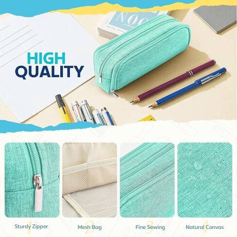 Mesh Pencil Case 3 Pack Clear Pency Pouch ، حقيبة قلم رصاص ، حقيبة مستحضرات التجميل التجميلية للمحفظة ، اللوازم المدرسية الأساسية للكلية (أسود) in Kuwait