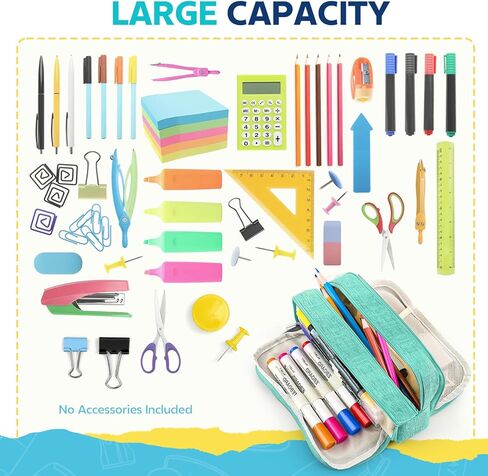 Mesh Pencil Case 3 Pack Clear Pency Pouch ، حقيبة قلم رصاص ، حقيبة مستحضرات التجميل التجميلية للمحفظة ، اللوازم المدرسية الأساسية للكلية (أسود) in Kuwait