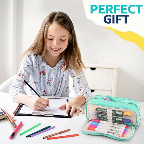 Mesh Pencil Case 3 Pack Clear Pency Pouch ، حقيبة قلم رصاص ، حقيبة مستحضرات التجميل التجميلية للمحفظة ، اللوازم المدرسية الأساسية للكلية (أسود) in Kuwait
