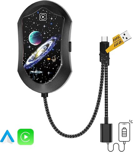 3-in-1 Wireless CarPlay Adapter, Android Auto Adapter USB A/C, Plug & Play Converter for Wired Carplay to Wireless, Fits for Cars from 2017+ & for iPhone iOS 10+ Android 11+ in Saudi Arabia
