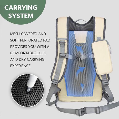 Small Hiking Backpack, 20L Lightweight Travel Backpack with Phone Pocket, Hiking Daypack for Women Men,Beige in Saudi Arabia