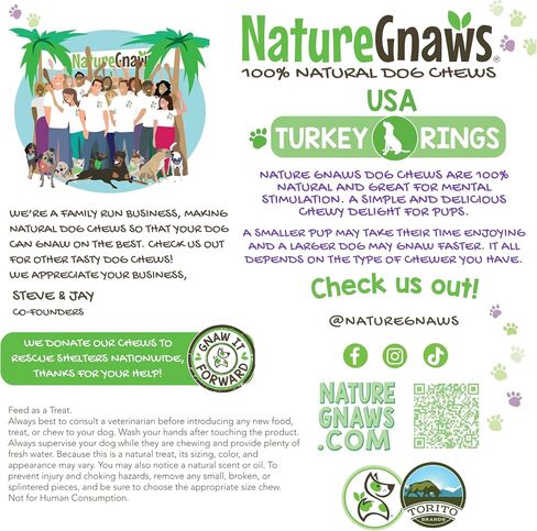 Nature Gnaws USA Turkey Tendons Dog Treats, 4 oz in Kuwait