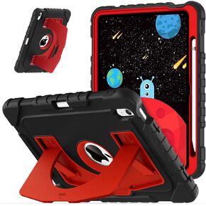 OKP Kids Case for iPad 11 inch (A16) 2025/10.9'' (10th Generation) 2022, Shockproof Rugged 11th/ 10 th Gen iPad Protective Cover with Built-in Kickstand, Pencil Holder for Girls Boys, Purple+Hot Pink