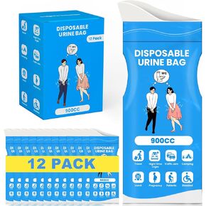 Disposable Urine Bags, 900ML Pee Bags for Women Men Emergency Use, 8/12/24 Pcs Unisex Urine Vomit Bag for Camping, Hiking, Traffic Jams, Road Trips, Pregnant, Patients