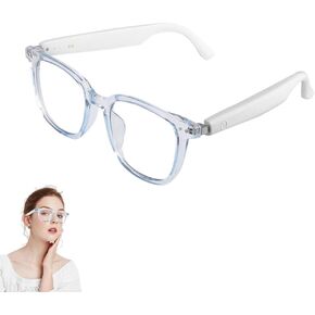 Smart Glasses for Women Men, Bluetooth Glasses with Photochromic Lenses Touch Control Voice Assistant for Clear Audio Remote Photography, Perfect for Indoor Outdoor (Brown Frame)