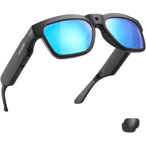 OhO 64G Smart Glasses with Full HD Camera & Open Ear Bluetooth Speaker Headphone,Indoor & Outdoor Sports,Blue Light Blocking Lens,for Men Women