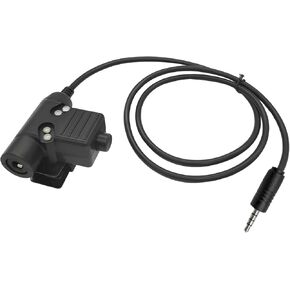 3.5mm Jack U94 Ptt Two Way Radio Push-to-Talk Button Adapter Compatible for Mobile Phones Cellphones(Black,Civilian Wired)