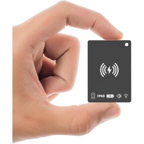KZO Wallet Tracker Card Rechargeable Air Tag Card, Works with Apple Find My APP (iOS Only), IP68 Waterproof, for Luggage/Purses/Passports/Keys/Backpacks