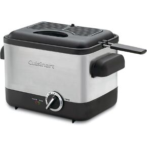 Cuisinart™ Compact Deep Fryer, 7-11/16"H x 8-1/8"W x 11-1/4"D, Silver