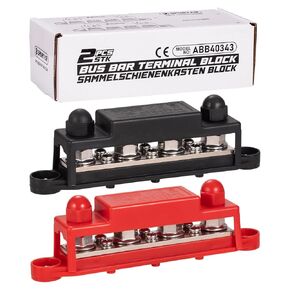 SPERTAR 12V BUS BAR 12V توزيع الطاقة كتلة 4x 3/8 '' M10 ترصيع طرفي 6x #8 M4 براغي شريط الحافلة كتلة 12V 24V 48V 250A BUNTAY BUN BAC