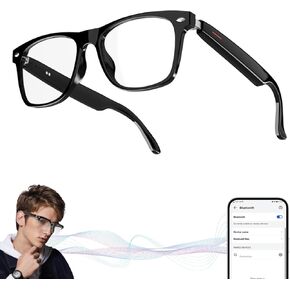 Ai Smart Translation Glasses Simultaneous Interpretation Glasses and Headphones, Bluetooth Language Translator for Men& Women-E13 Black