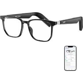 Smart Glasses, Wireless Bluetooth, AI Translator, 11H Battery Life, Anti-Blue Light UV Protection, Voice Control Smart Glasses with Built-in Mic & Speakers, Duoecho Glasses for Gaming Meeting