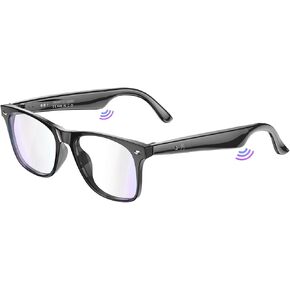 Smart Glasses with 130+ Translation, AI Glasses with Music and Call Control Volumn Up and Down, 170mAh Multifunctional Bluetooth Smart Glasses for Men Women