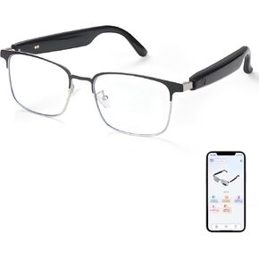 Smart AI Translator Glasses, Blue Light Glasses for Woman Men, Simultaneous Interpretation Eyeglasses for 110+ Languages, Real-Time Translation, Remote Shooting,AI Smart Sunglasses for Travel -AI S