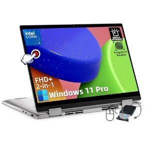 Dell Inspiron 2 in 1 Laptop - 14" FHD + Touchscreen, Core 5 120U Processor, 16GB DDR5, 512GB SSD, Wi-Fi, Bluetooth, Windows 11 Pro, with Microsoft Office Lifetime License